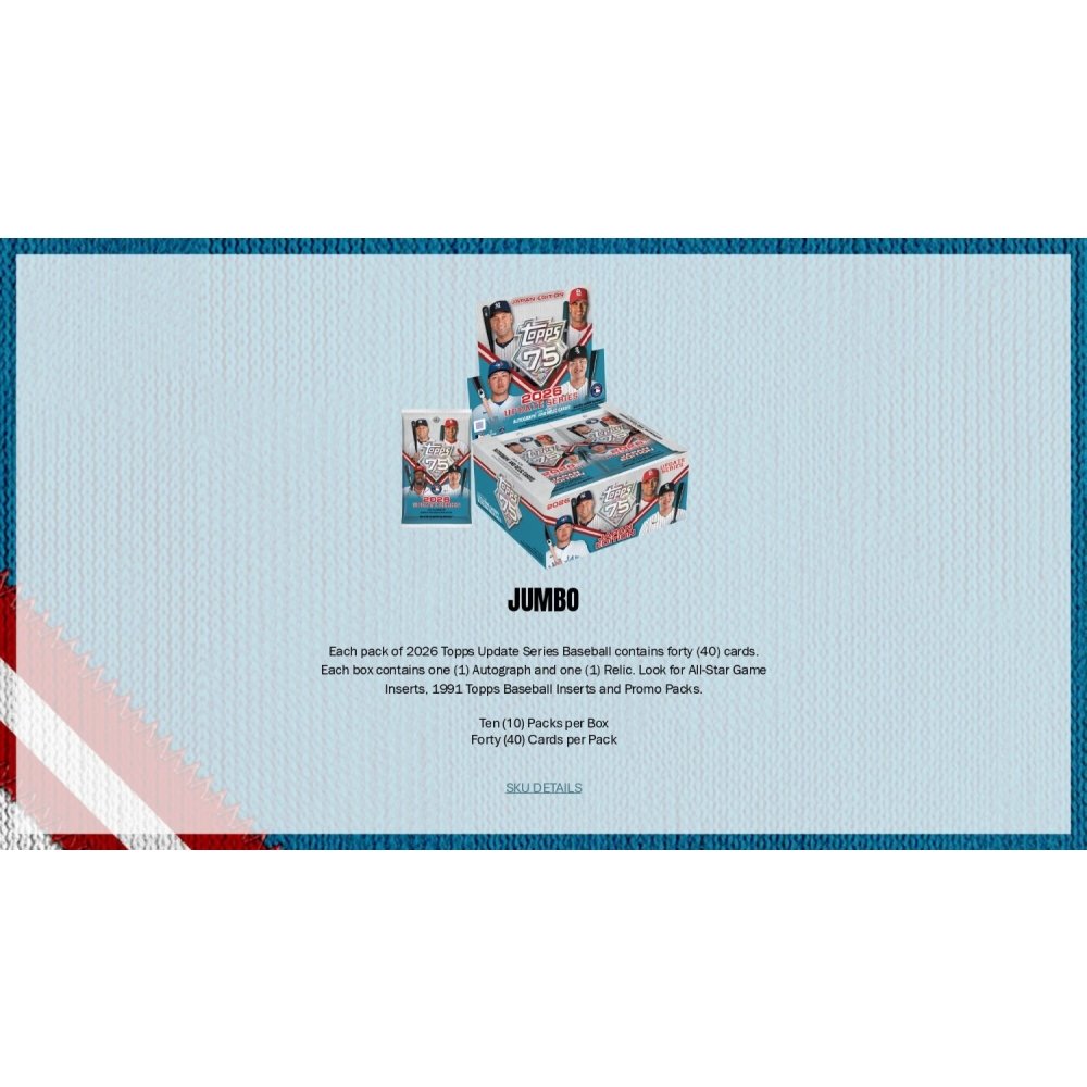 2026 Topps Update Series Baseball Jumbo Hobby 6-Box Case - image 3
